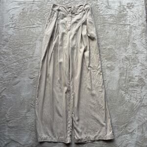 Anthropologie Amadi Pleated Wide-Leg Pants Women's XS Khaki High Rise Trousers